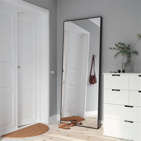 Ikea hovet mirror - HOVET mirror can hang either on a wall or be placed on the floor anchored and tilted against a wall. Can be hung horizontally or vertically. Mounting fittings are included - prevent the mirror from sliding on the floor if leaned against a wall. Provided with safety film - reduces damage if glass is broken.